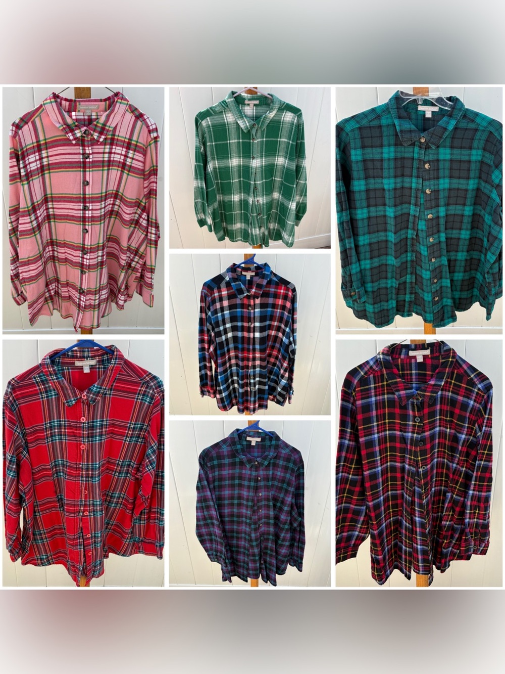 Woman Within Lot of 7 Flannels Size 1X 22/24